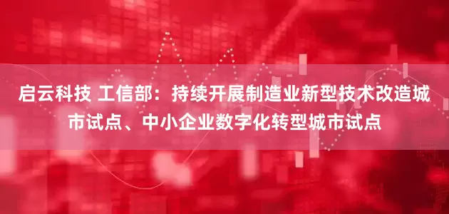 启云科技 工信部：持续开展制造业新型技术改造城市试点、中小企业数字化转型城市试点