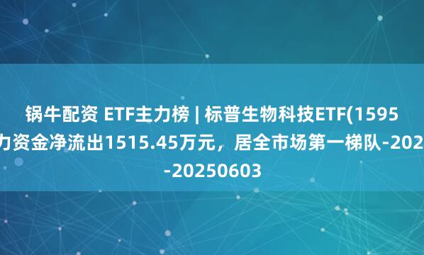 锅牛配资 ETF主力榜 | 标普生物科技ETF(159502)主力资金净流出1515.45万元，居全市场第一梯队-20250603