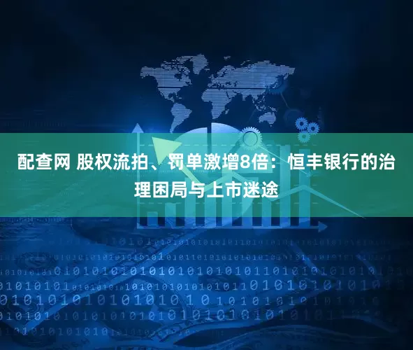 配查网 股权流拍、罚单激增8倍：恒丰银行的治理困局与上市迷途